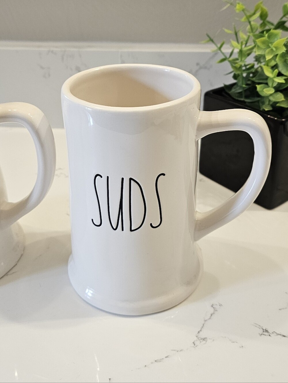 Rae Dunn White 'Beer' and 'Suds' Ceramic Mugs - Set of 2 - Picture 4 of 5